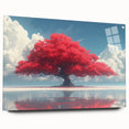 Glamorous Red Tree Wall Art – Luxury Modern Nature-Inspired Decor