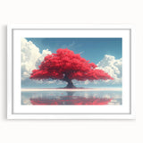 Glamorous Red Tree Wall Art – Luxury Modern Nature-Inspired Decor
