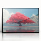 Glamorous Red Tree Wall Art – Luxury Modern Nature-Inspired Decor