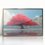 Glamorous Red Tree Wall Art – Luxury Modern Nature-Inspired Decor