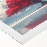 Glamorous Red Tree Wall Art – Luxury Modern Nature-Inspired Decor