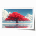 Glamorous Red Tree Wall Art – Luxury Modern Nature-Inspired Decor