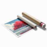 Glamorous Red Tree Wall Art – Luxury Modern Nature-Inspired Decor