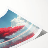 Glamorous Red Tree Wall Art – Luxury Modern Nature-Inspired Decor