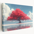 Glamorous Red Tree Wall Art – Luxury Modern Nature-Inspired Decor