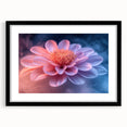 Glamorous Pink and Blue Flower Wall Art – Luxury Modern Botanical Decor
