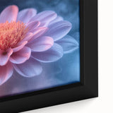 Glamorous Pink and Blue Flower Wall Art – Luxury Modern Botanical Decor