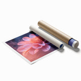 Glamorous Pink and Blue Flower Wall Art – Luxury Modern Botanical Decor