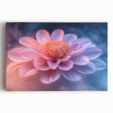Glamorous Pink and Blue Flower Wall Art – Luxury Modern Botanical Decor