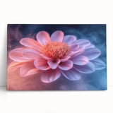 Glamorous Pink and Blue Flower Wall Art – Luxury Modern Botanical Decor