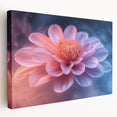 Glamorous Pink and Blue Flower Wall Art – Luxury Modern Botanical Decor