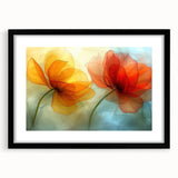 Glamorous Orange and Yellow Flower Wall Art – Luxury Chic Decor