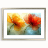 Glamorous Orange and Yellow Flower Wall Art – Luxury Chic Decor