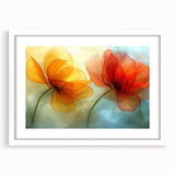 Glamorous Orange and Yellow Flower Wall Art – Luxury Chic Decor