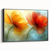 Glamorous Orange and Yellow Flower Wall Art – Luxury Chic Decor