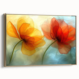 Glamorous Orange and Yellow Flower Wall Art – Luxury Chic Decor