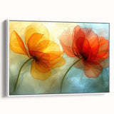 Glamorous Orange and Yellow Flower Wall Art – Luxury Chic Decor