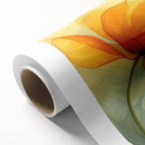 Glamorous Orange and Yellow Flower Wall Art – Luxury Chic Decor