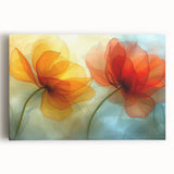 Glamorous Orange and Yellow Flower Wall Art – Luxury Chic Decor