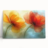 Glamorous Orange and Yellow Flower Wall Art – Luxury Chic Decor