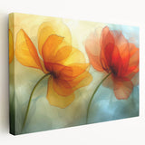 Glamorous Orange and Yellow Flower Wall Art – Luxury Chic Decor