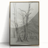 Sketch of Bare Trees - Mysterious Forest Gothic Wall Art Print