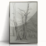 Sketch of Bare Trees - Mysterious Forest Gothic Wall Art Print