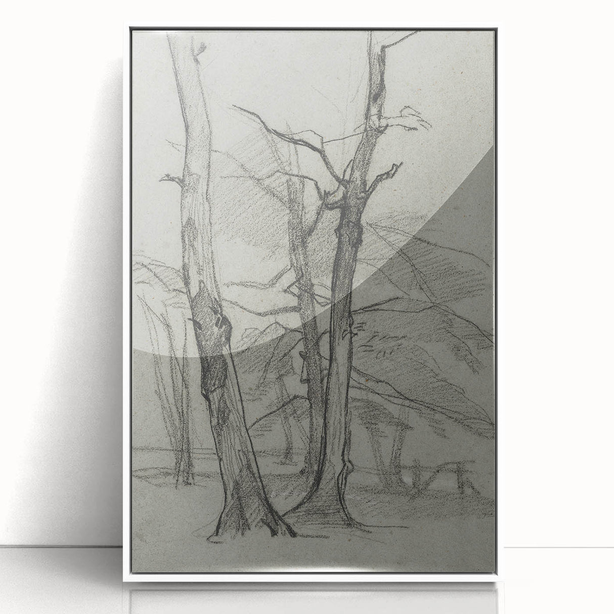 Sketch of Bare Trees - Mysterious Forest Gothic Wall Art Print