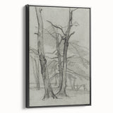Sketch of Bare Trees - Mysterious Forest Gothic Wall Art Print