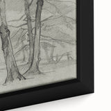 Sketch of Bare Trees - Mysterious Forest Gothic Wall Art Print