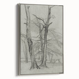 Sketch of Bare Trees - Mysterious Forest Gothic Wall Art Print