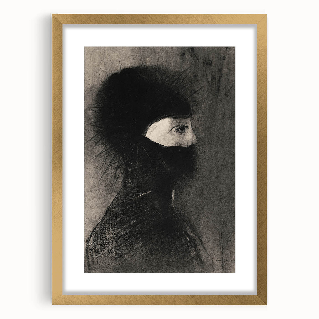 Spiked Hooded Figure Print - Dark Mysterious Gothic Wall Art Decor