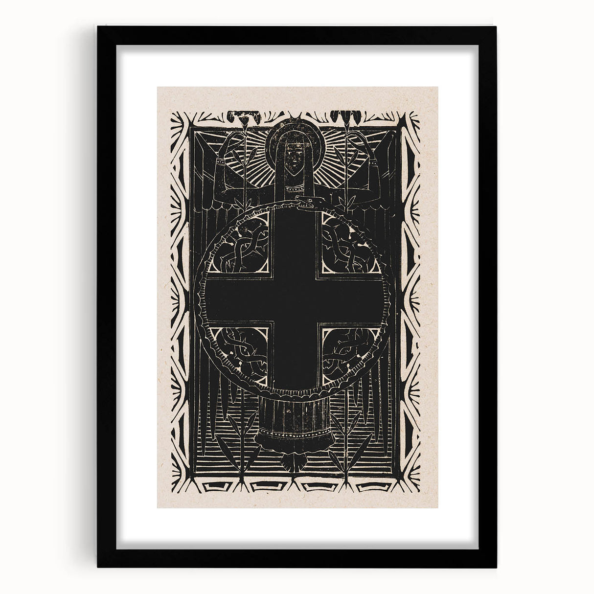 Gothic Wall Art | Medieval Gothic Cross Print | Dark Decor Style