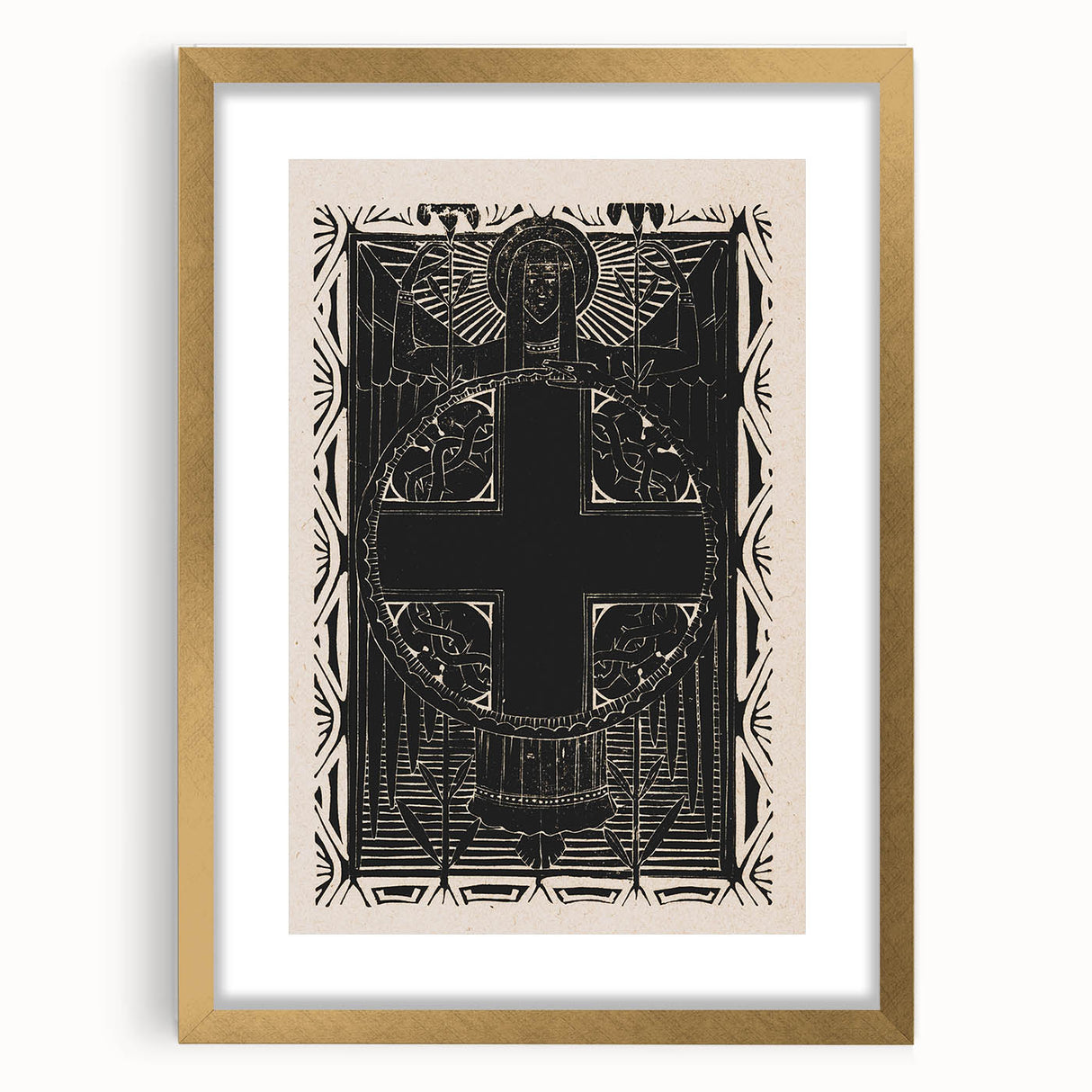 Gothic Wall Art | Medieval Gothic Cross Print | Dark Decor Style