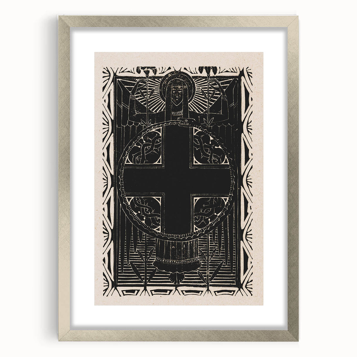 Gothic Wall Art | Medieval Gothic Cross Print | Dark Decor Style