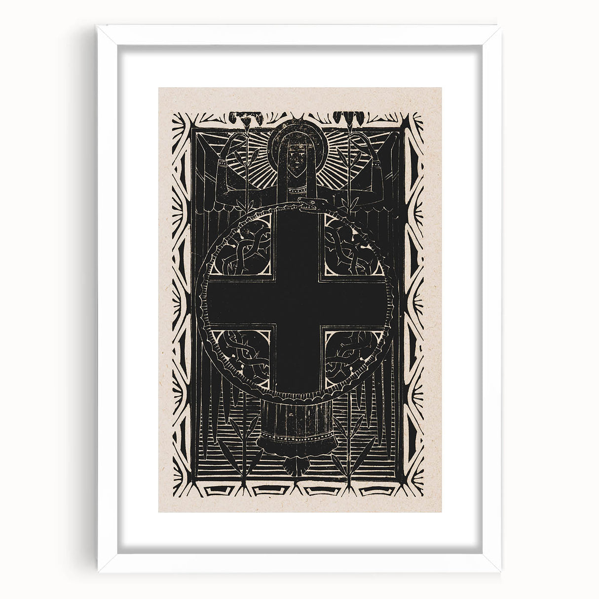 Gothic Wall Art | Medieval Gothic Cross Print | Dark Decor Style