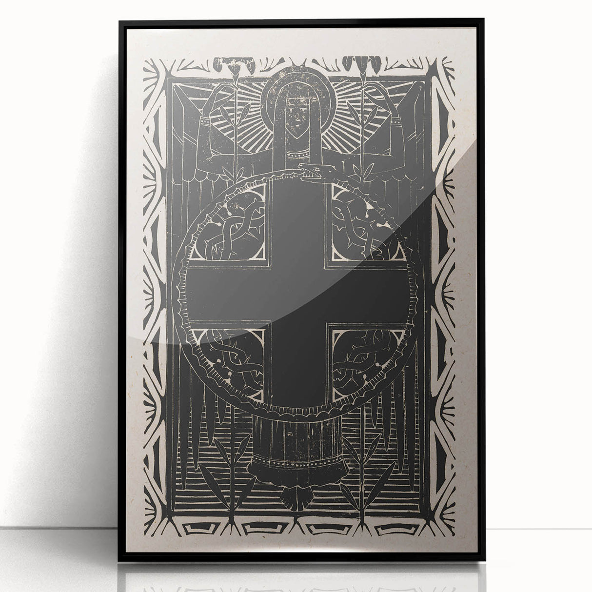 Gothic Wall Art | Medieval Gothic Cross Print | Dark Decor Style