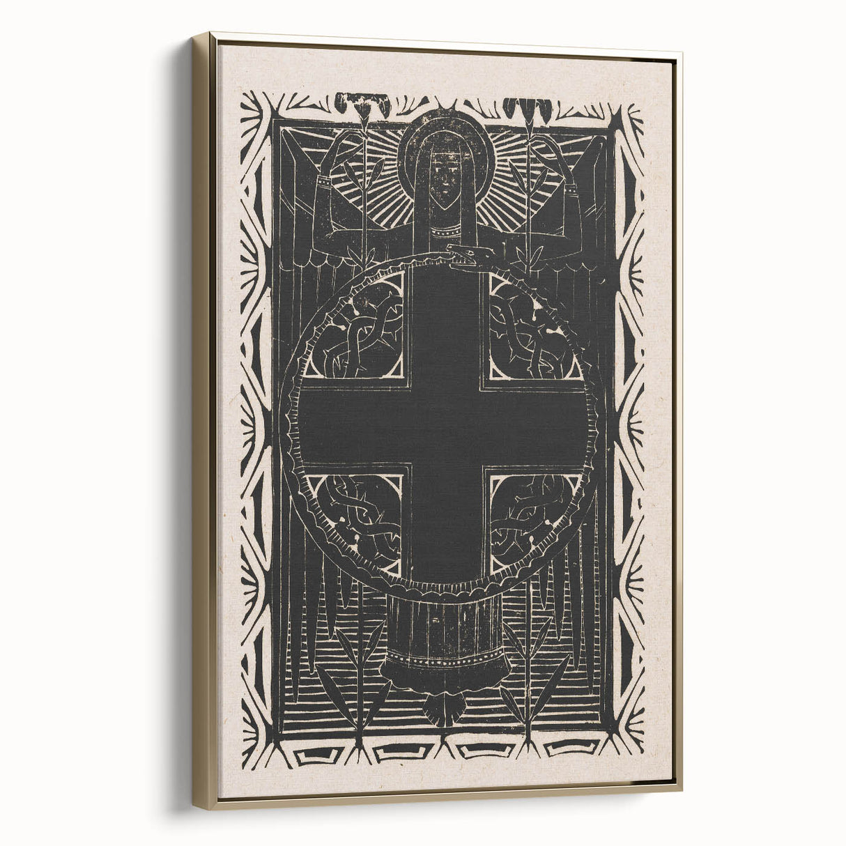 Gothic Wall Art | Medieval Gothic Cross Print | Dark Decor Style