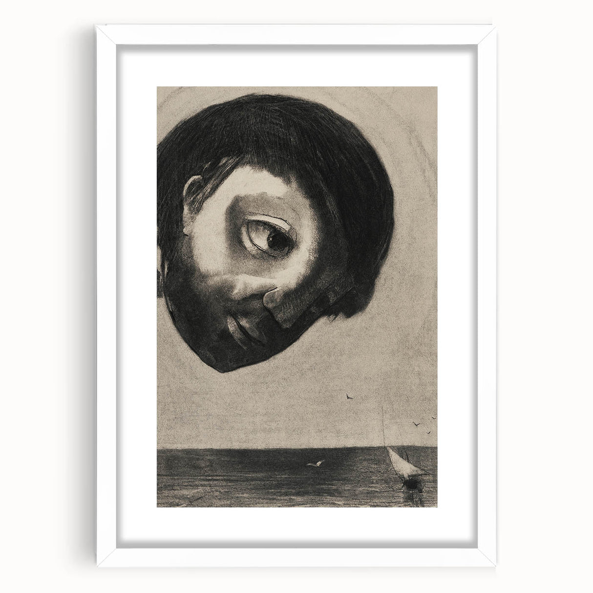 Gothic Wall Art | Surreal Face Illustration | Dark Decor Style