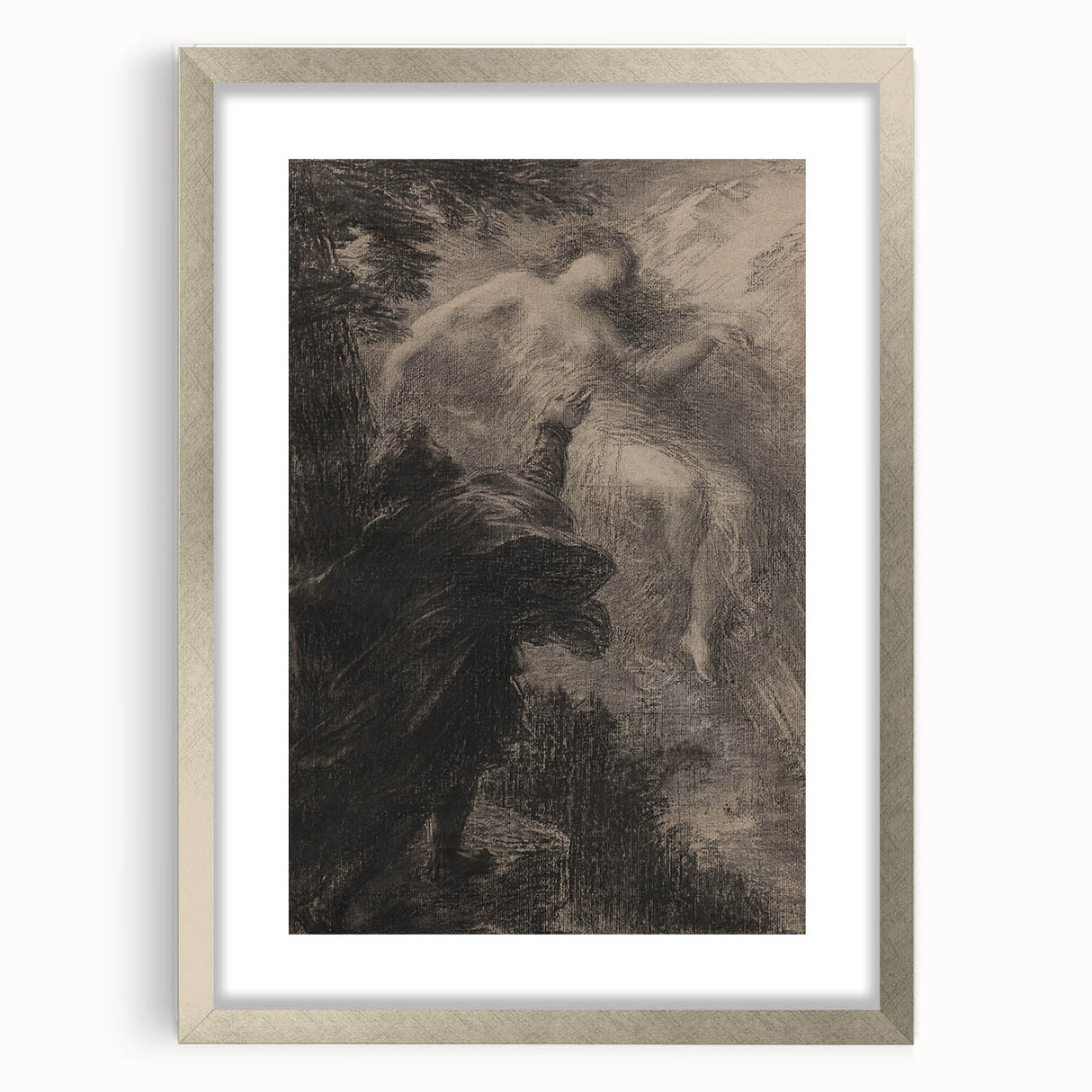 Dark Gothic Art - Ethereal Encounter Vintage Gothic Wall Print