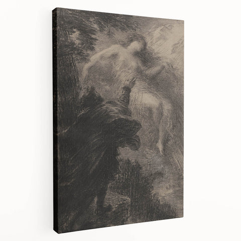 Dark Gothic Art - Ethereal Encounter Vintage Gothic Wall Print