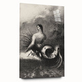 Gothic Wall Art | Serpent Creature Illustration | Dark Decor Style