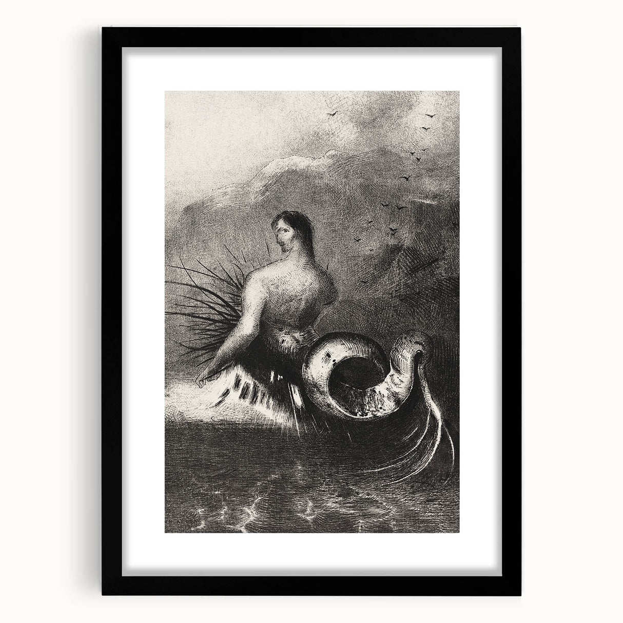 Gothic Wall Art | Serpent Creature Illustration | Dark Decor Style