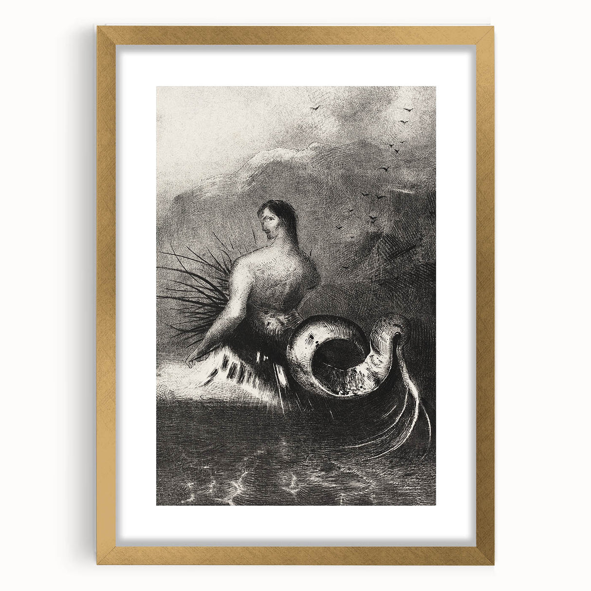 Gothic Wall Art | Serpent Creature Illustration | Dark Decor Style