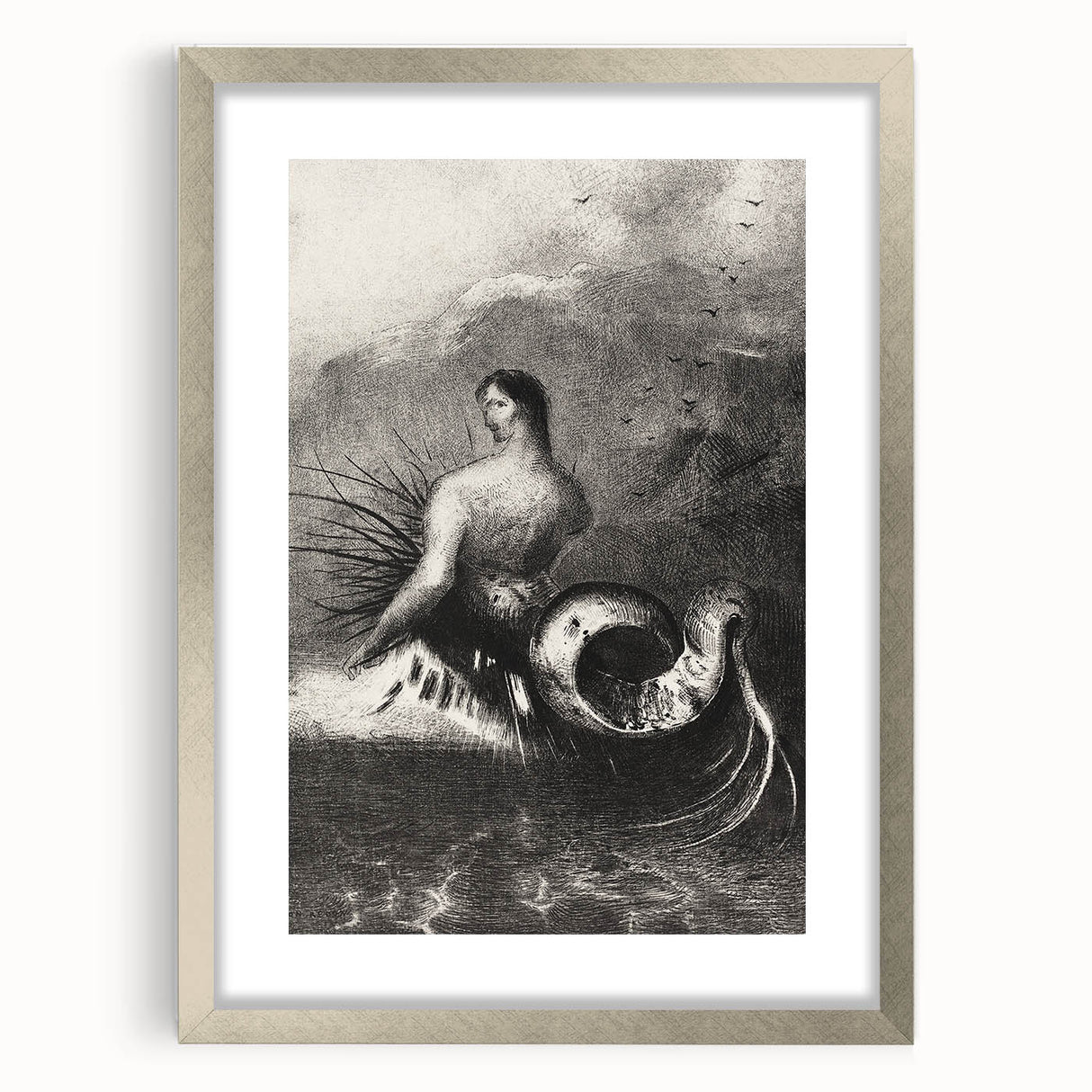 Gothic Wall Art | Serpent Creature Illustration | Dark Decor Style