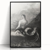 Gothic Wall Art | Serpent Creature Illustration | Dark Decor Style