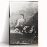 Gothic Wall Art | Serpent Creature Illustration | Dark Decor Style
