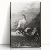 Gothic Wall Art | Serpent Creature Illustration | Dark Decor Style