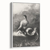 Gothic Wall Art | Serpent Creature Illustration | Dark Decor Style