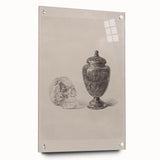 Gothic Wall Art | Skull and Urn Illustration | Dark Decor Style